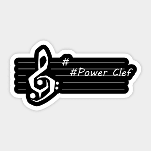 Power Clef - D Major White Sticker